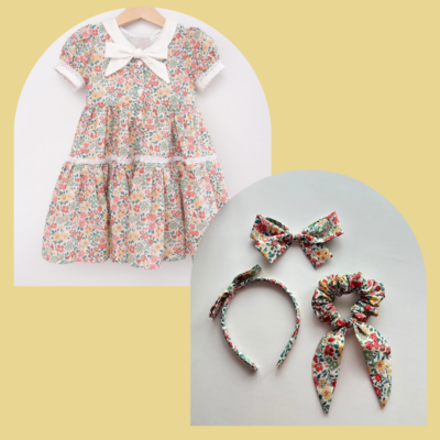 girl dress and hair accessories bundle