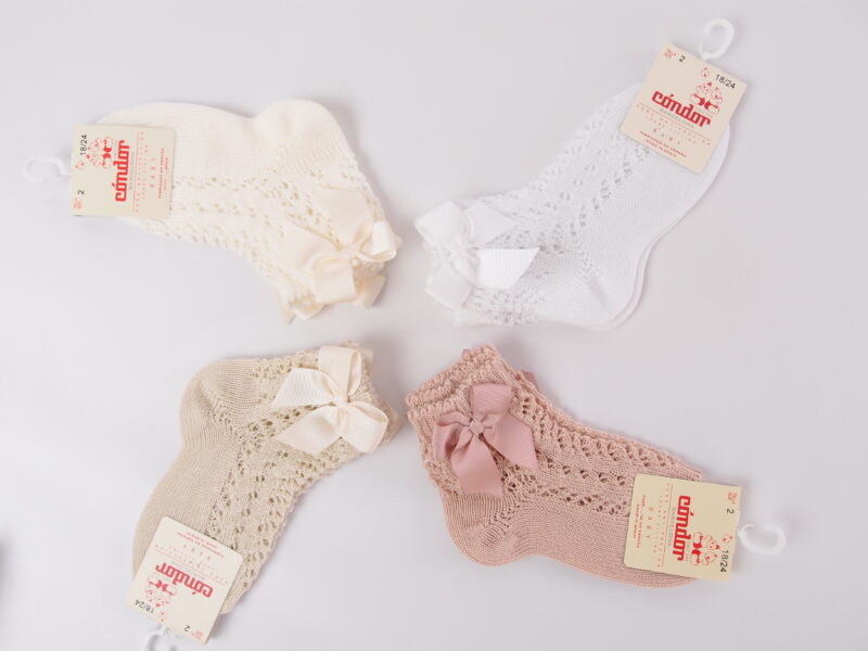 short socks with a bow for toddler baby girl spring summer socks