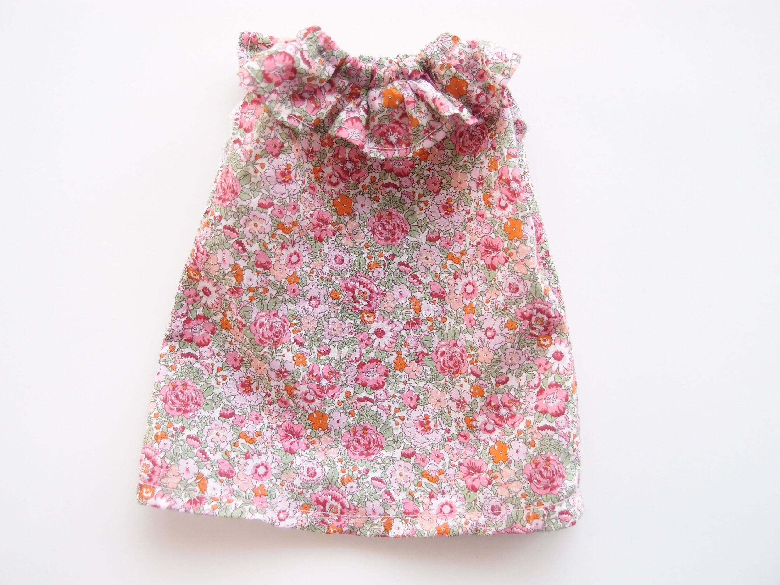 dress for a handmade doll made from Liberty fabric