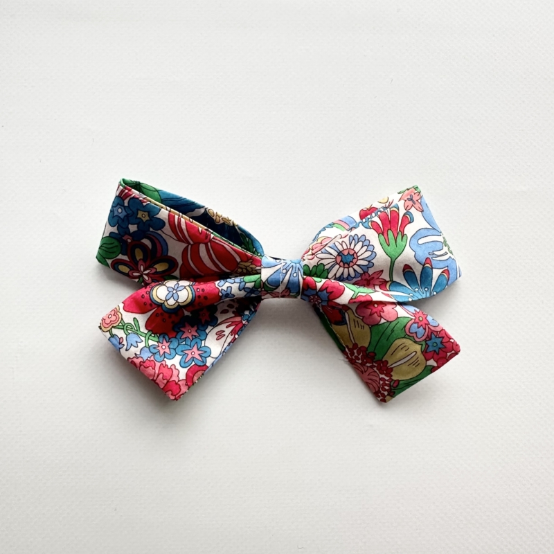 girl hair bow with metal clip liberty of london cotton