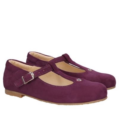 traditional retro leather shoes kids violet