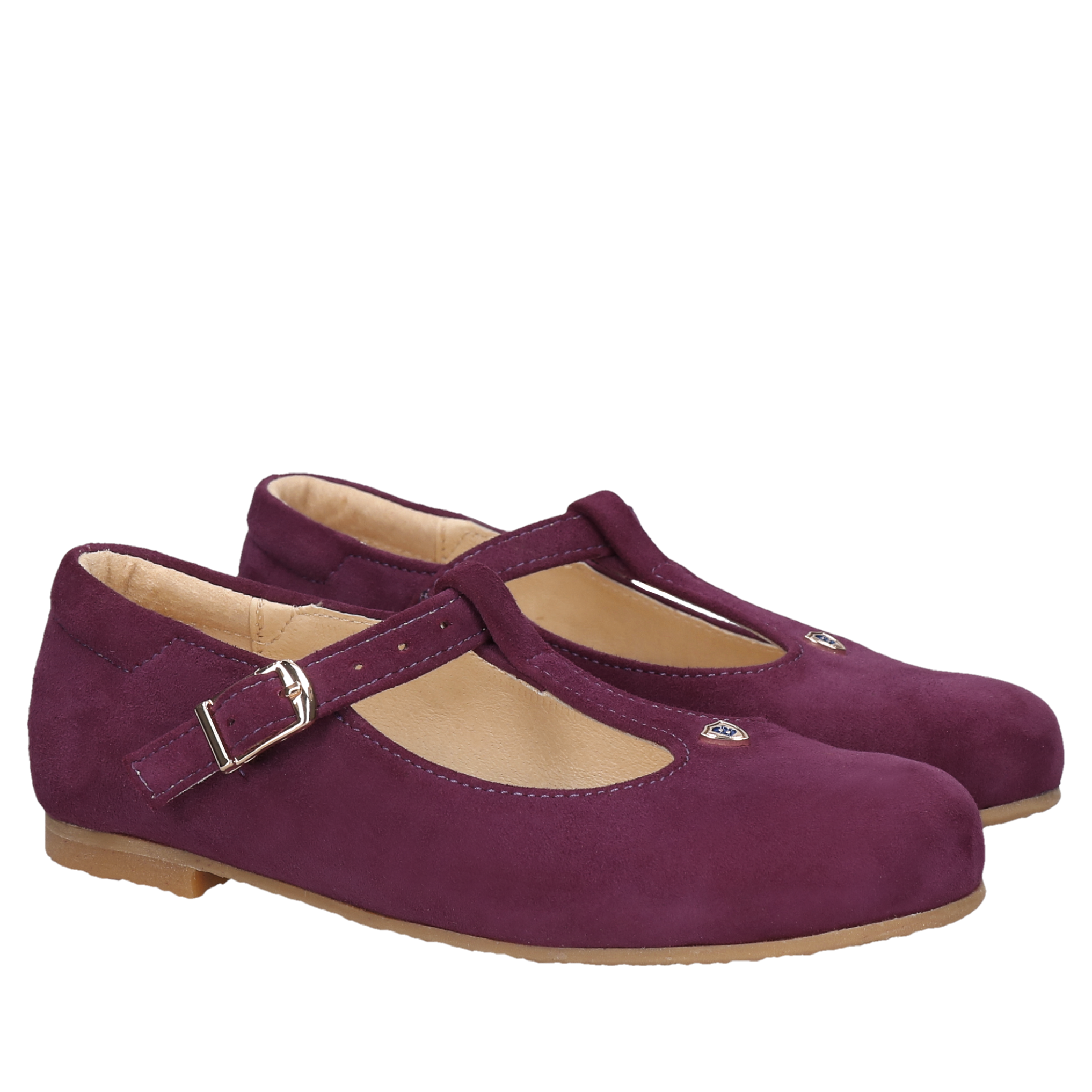 traditional retro leather shoes kids violet