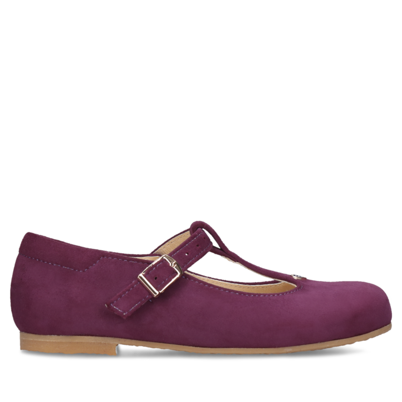 traditional retro leather shoes kids violet