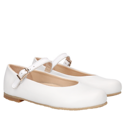 traditional mary jane white leather kids shoes