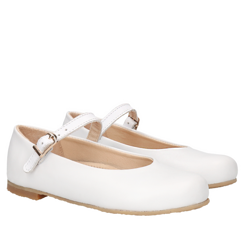 traditional mary jane white leather kids shoes