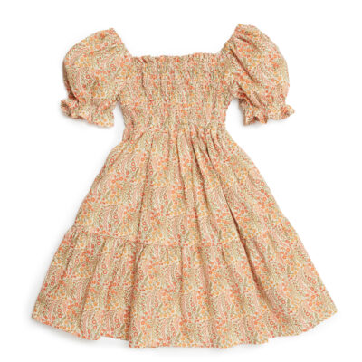 shirred bodice girl dress in liberty floral print