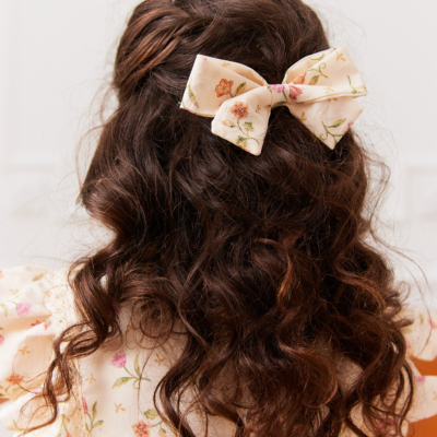 girl hair bow made with liberty fabric royal threads
