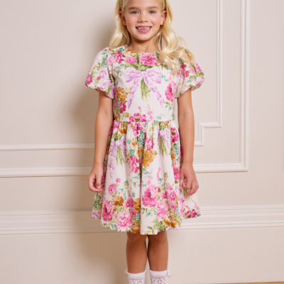 floral girl dress bridgerton inspired sewn from bow bouquet liberty cotton