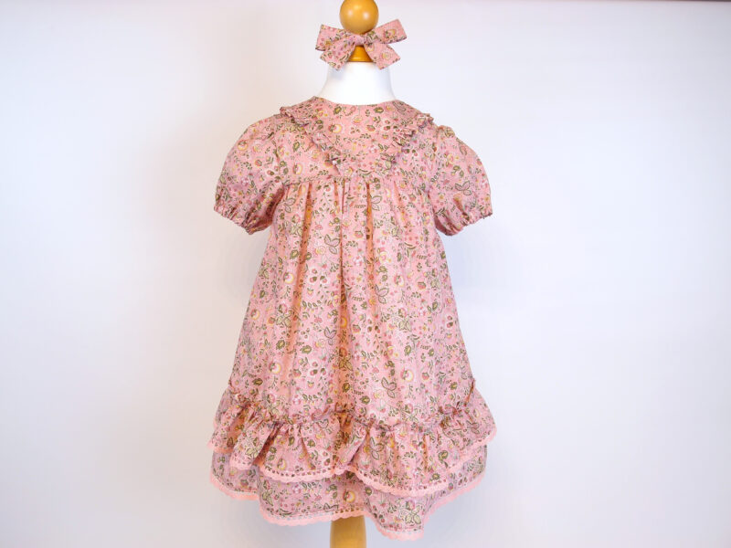 baby girl dress blush pink liberty of london cotton