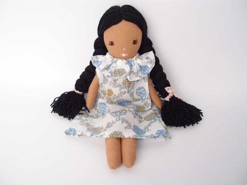 handmade doll liberty of london summer orchard fabric