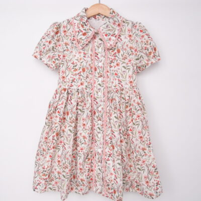 button front dress for girls