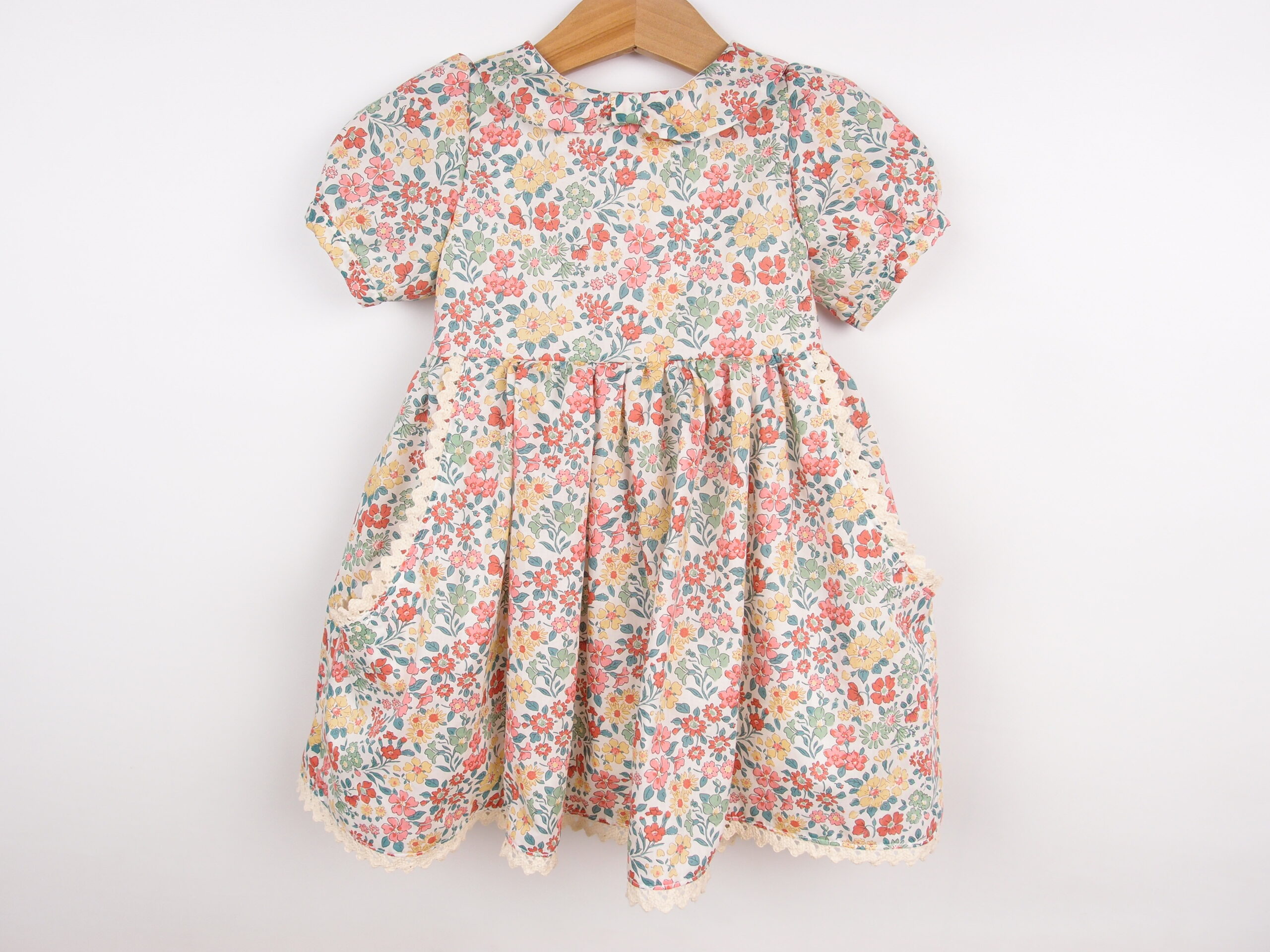 liberty of london baby girl dress in colourful flowers for spring summer