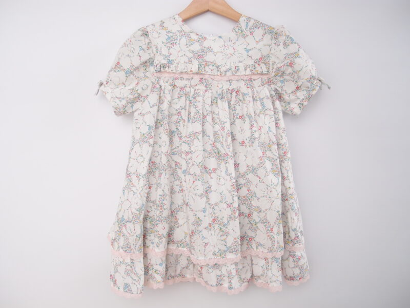 liberty of london girl dress in flowers white with lace summer