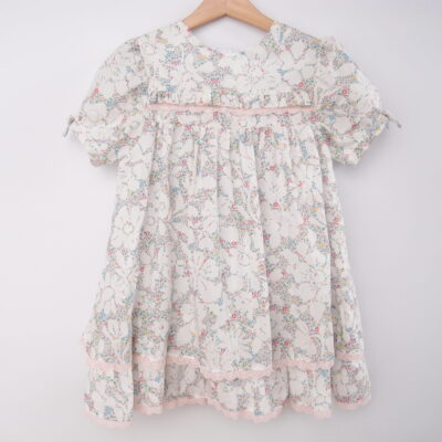 liberty of london girl dress in flowers white with lace summer