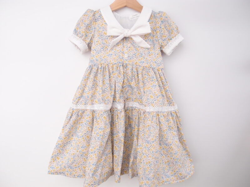 tiered toddler dress liberty of lodndon tana lawn bow collar lace