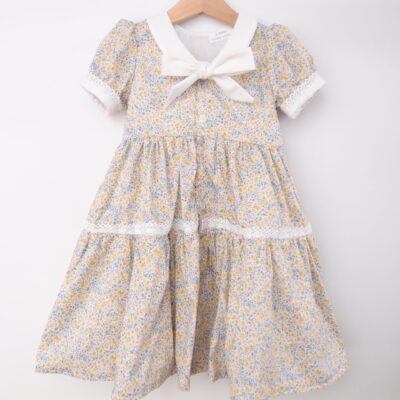tiered toddler dress liberty of lodndon tana lawn bow collar lace