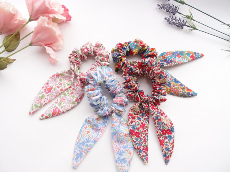 girl hair scrunchie sewn from Liberty of London tana lawn cotton