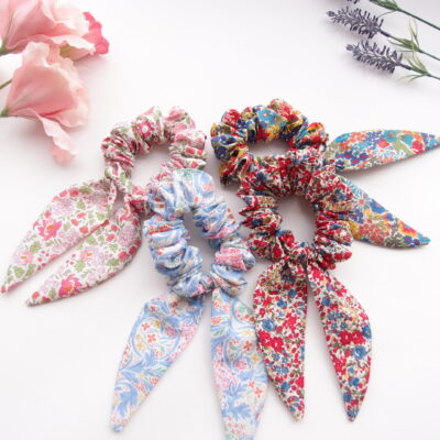 girl hair scrunchie sewn from Liberty of London tana lawn cotton