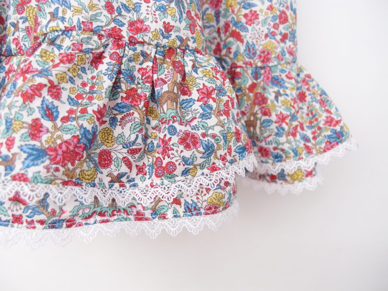 dress with ruffles with lace liberty of london print salters forest