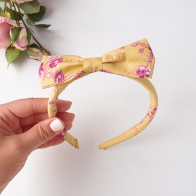 side bow girl kid floral headband