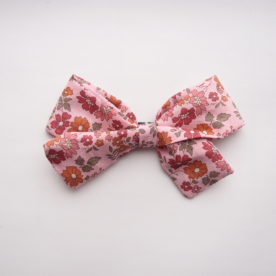 girl hair bow light pink liberty cotton