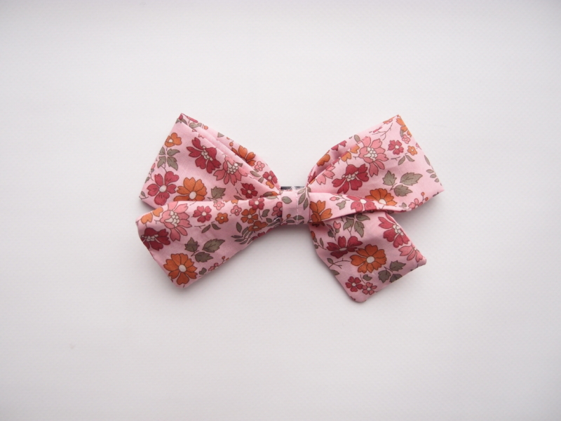 girl hair bow light pink liberty cotton