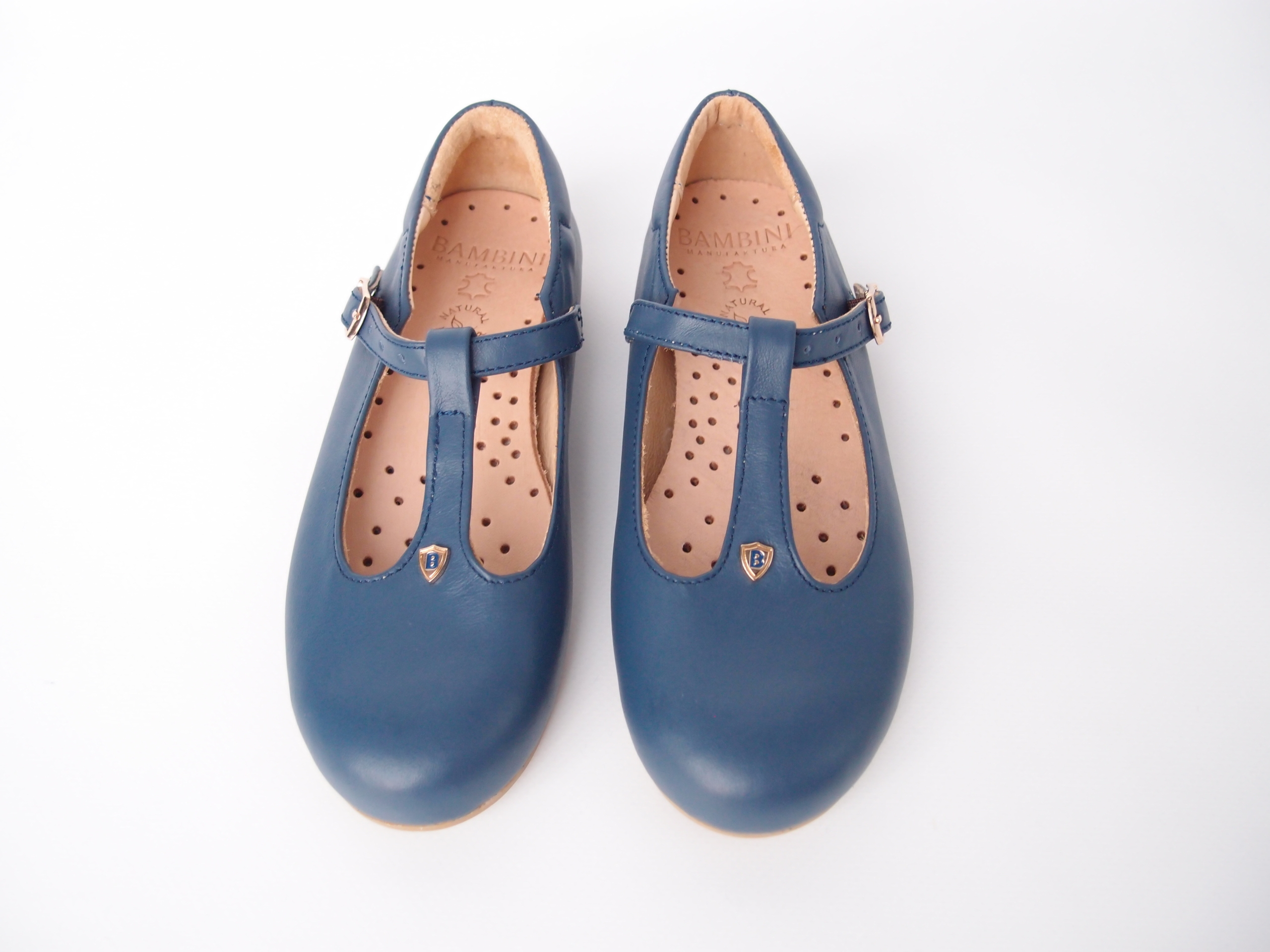 traditional leather kid girl shoes blue